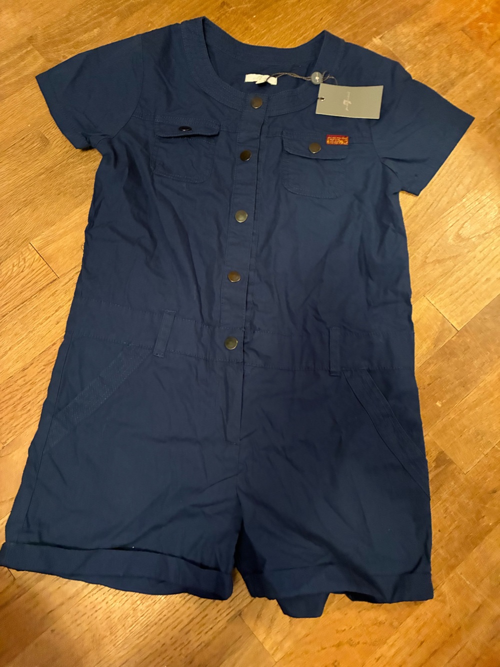 Girls navy blue romper 12